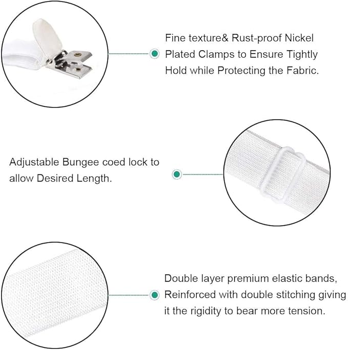 8Pcs Adjustable Bed Sheet Straps Clips, Elastic Mattress Sheet Fasteners Holder