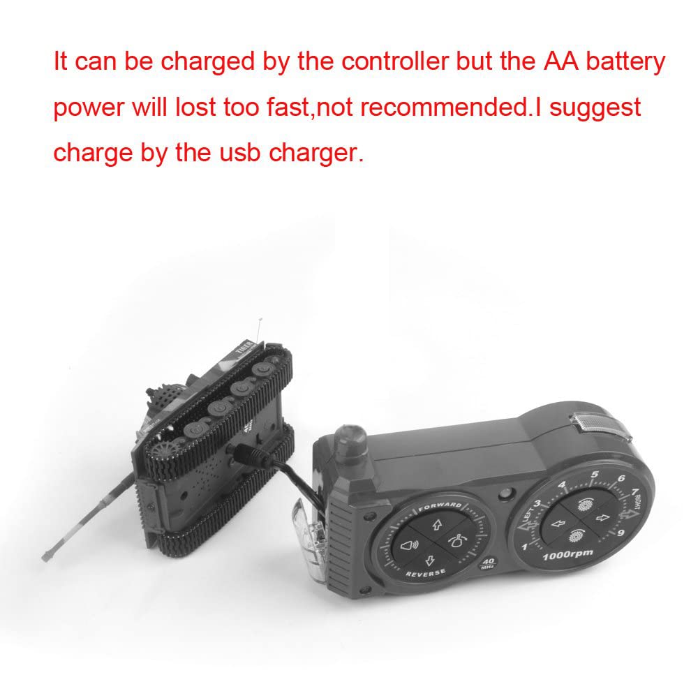 YouCute 2.4G Mini RC Tank with USB charger cable Remote Control Panzer tank 1:72 German Tiger I with Sound, Rotating Turret and Recoil Action When Cannon Artillery Shoots (Green)