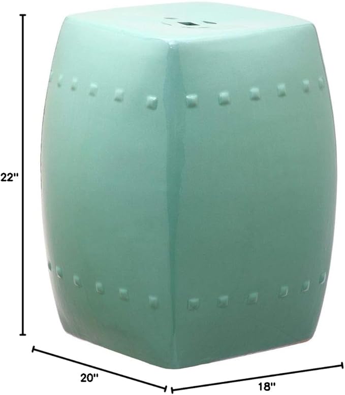 Safavieh Castle Gardens Collection Villa White Glazed Ceramic Garden Stool