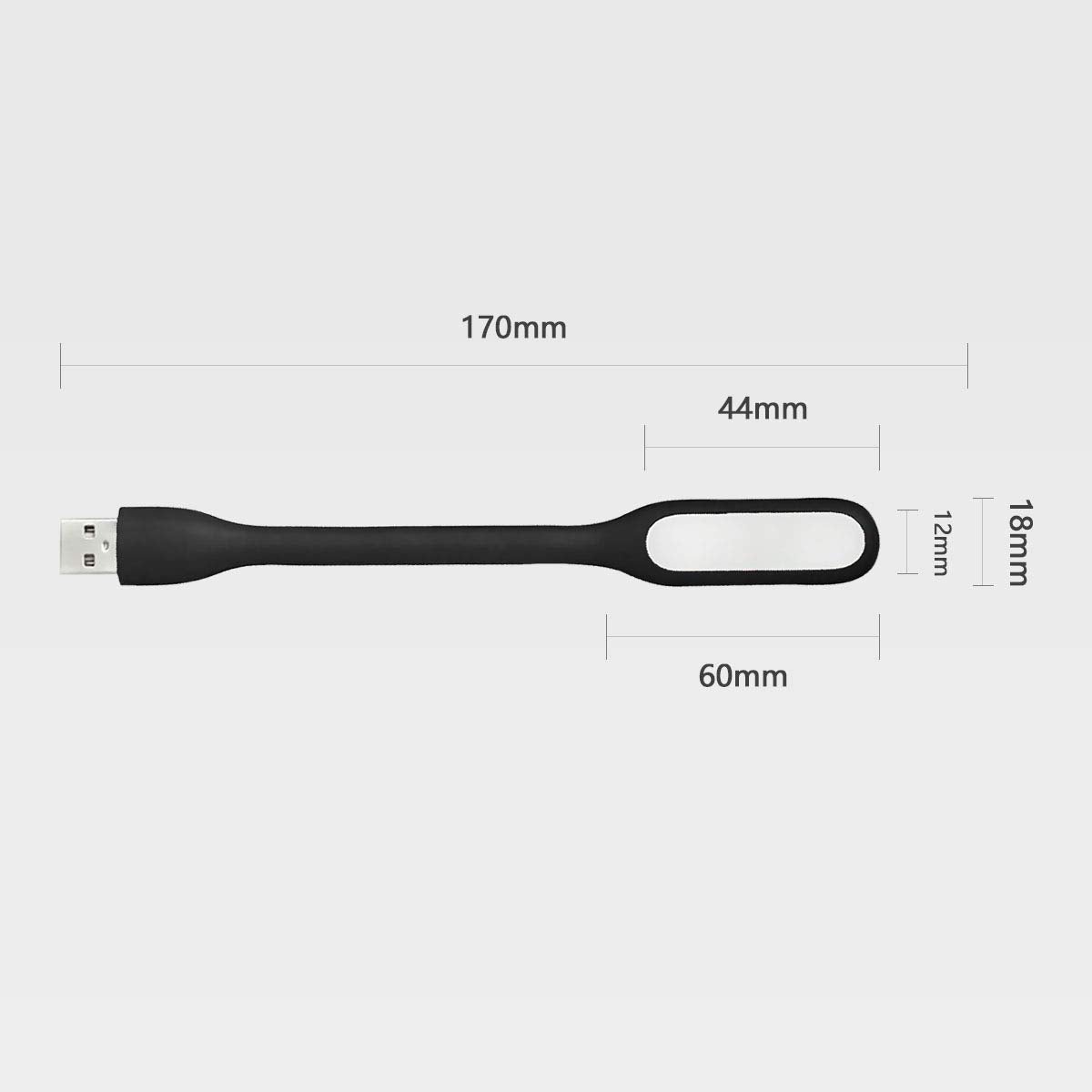 USB LED Light Lamp for Power Bank (10 PCS) Portable Eye Care Mini Night Light with Flexible Arm, USB Gooseneck Reading Lamps Book Light,Compatible for Desktop, Notebook Laptop (10-Black)
