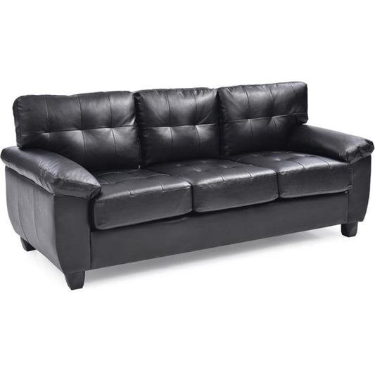 Glory Furniture Gallant Faux Leather Sofa in Black