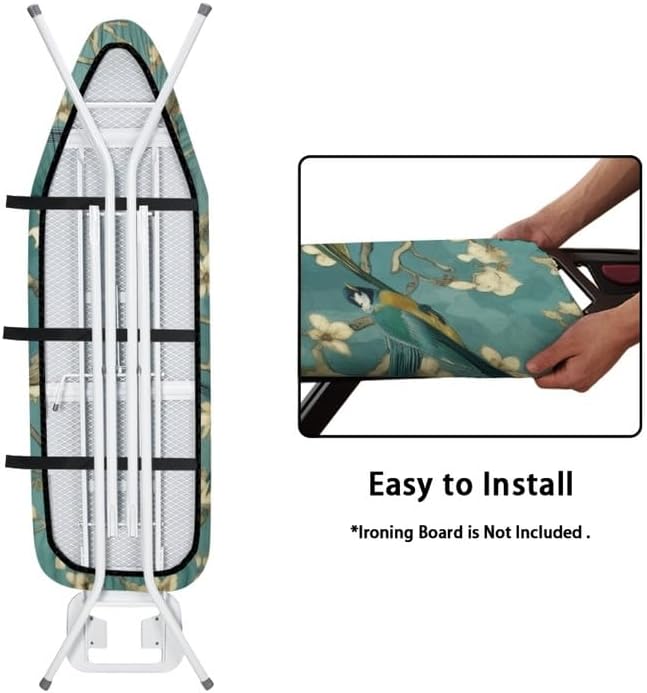 Almond Blossom Sparrow Steam Ironing Board Replacement Cover Retro Watercolor