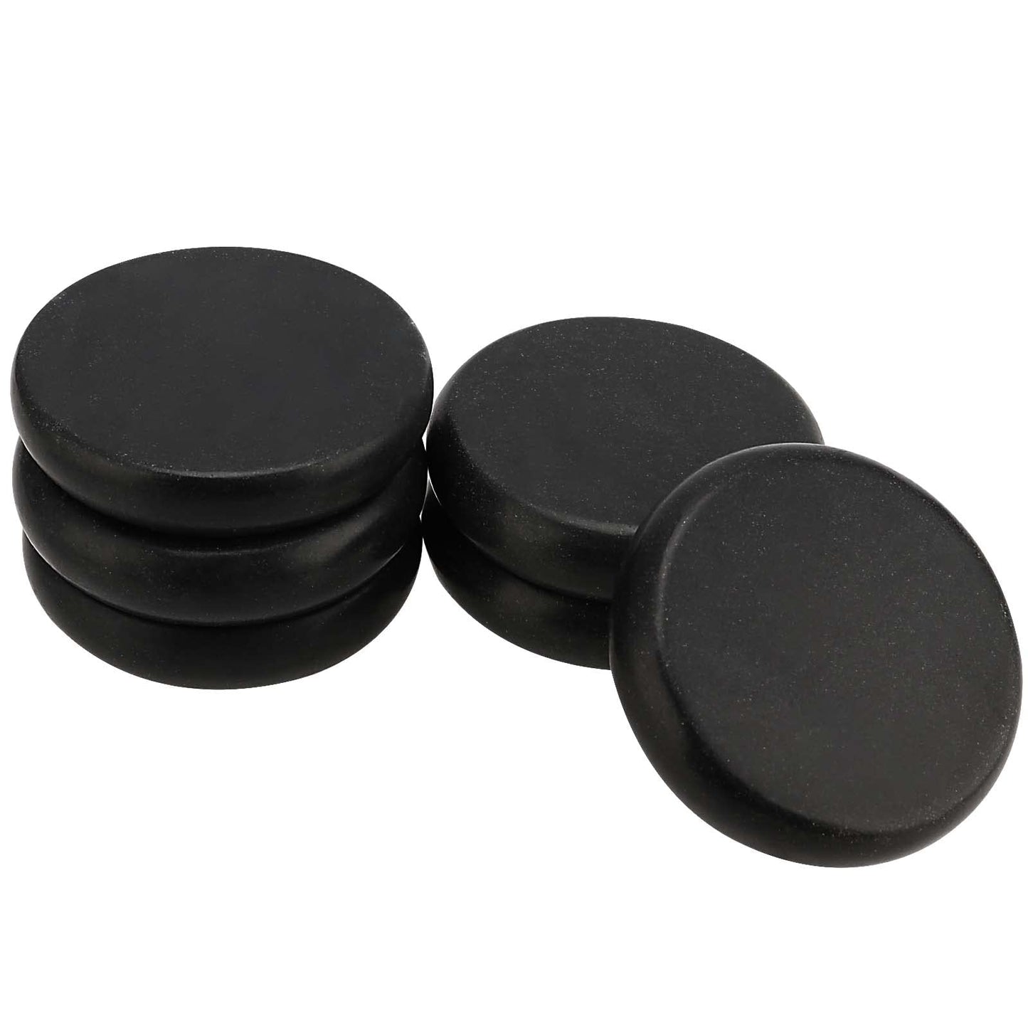 SOUJAP 22 Pack 3.15 Inch Basalt Massage Stones, Large Massage Hot Round Stones, Black Essential Basalt Rocks for Relaxation, Home Spa