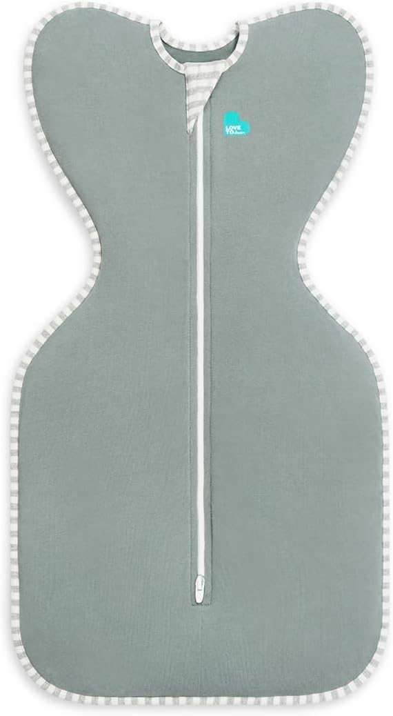 Love To Dream Swaddle Up, Small 3.5-6 kg - Deep Olive, Snug Fit, Supports Healthy Sleep Routine, 1.0 Tog - Ideal for 20-24°C Temperatures, Machine Washable Cotton & 2 Zips for Easy Nappy Changes