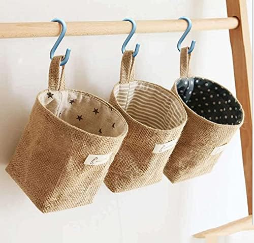4 Pack Hanging Basket for Door, Small Wall Basket Decor, Jute Hanging Wall