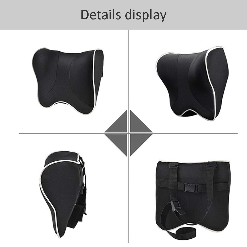 ZATOOTO Car Neck Pillow - Memory Foam Car Headrest Pillow, Car Neck Pillows for Driving, Neck Support for Adult and Child, Black