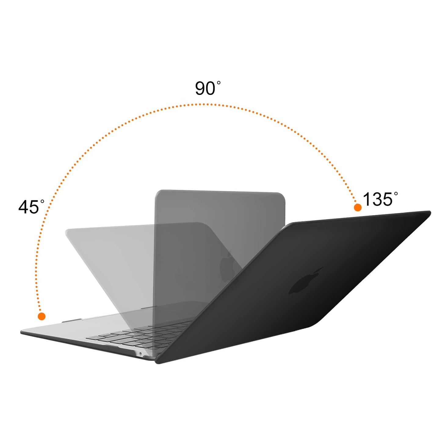MOSISO Compatible with MacBook Air 13 inch Case M1 A2337 A2179 A1932, Protective Hard Shell Cover Compatible for MacBook Air M1 Case 13.3 inch 2021 2020 2019 2018 Retina Touch ID, Black