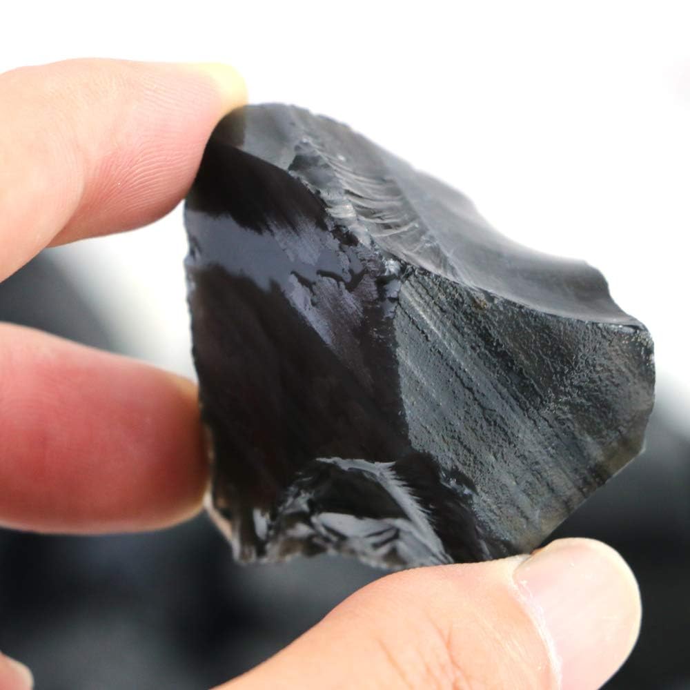 Fireboomoon 2lb/950g Rough Natural Black Obsidian Stones Raw Gemstone Crystal Rock for Cabbing,Tumbling,Cutting,Polishing,Lapidary,Wire Wrapping,Healing Reiki,Jewelry Making,Home Decoration(Black)