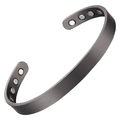 MagEnergy Copper Bracelet for Men and Women 99.9% Pure Copper Bangle Adjustable with 8 Magnets (Gunmetal)