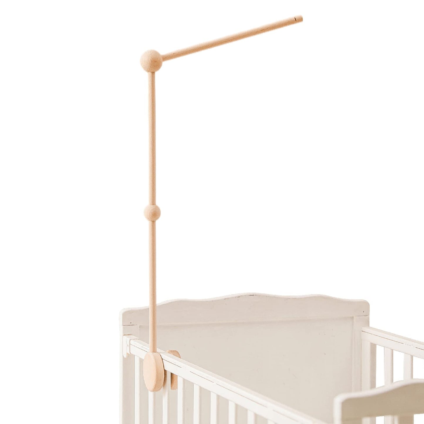 Baby Mobile Crib Holder,Wooden Mount for Mobile Hanging, Baby Crib Attachment for Nursery Decor Mount Bed Bell Holder