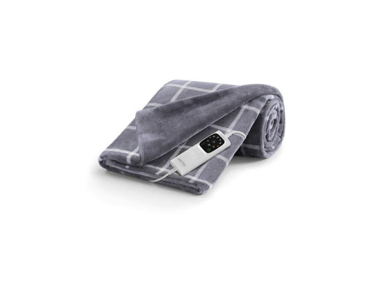Imetec Adapto Velvet Square Electric Blanket, 150 x 95 cm, Velvet Soft Fabric, with Adapto Technology and Safety System, Quick Heating, 6 Temperatures, Machine Washable