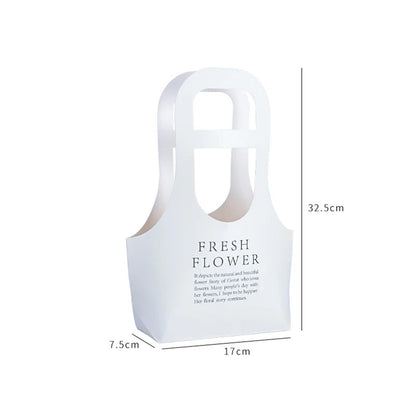 Nikeg Kraft Paper Flower Gift Bags 10Pcs Korean Portable Flower Box, Kraft Paper Bouquet Arrangement Packaging Bag, Creative Waterproof Gift(White,Big)