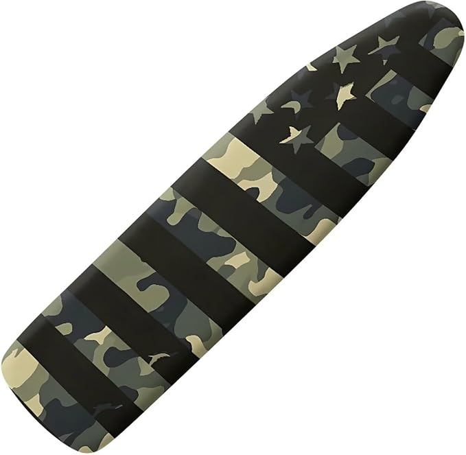 America Flag Ironing Board Cover, Camouflage Stripe Star Elastic Edges Non-Slip