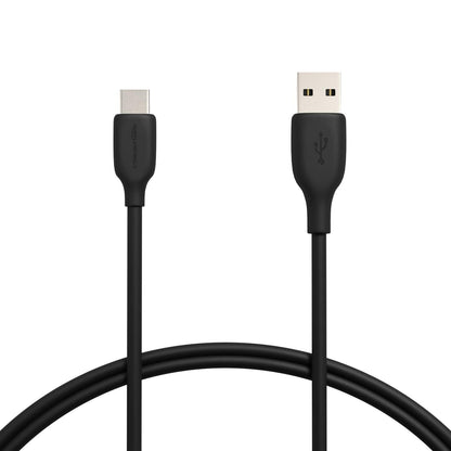 Amazon Basics USB-C to USB-A 2.0 Fast Charger Cable, 480Mbps Speed, USB-IF Certified, for Apple iPhone 16/15, iPad, Samsung Galaxy, Tablets, Laptops, 10 foot, Black