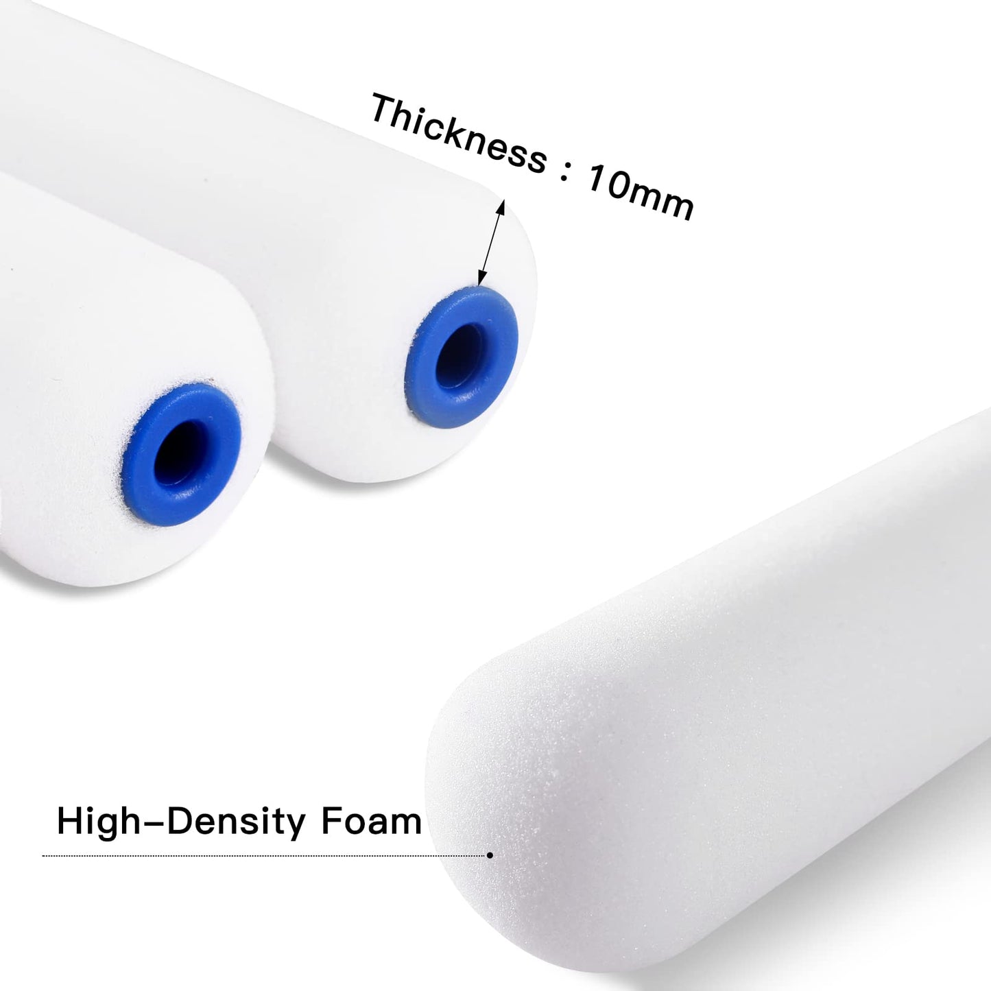 Mister Rui Foam Paint Roller, 4 inch Paint Roller 8 Pack, Small Paint Roller, High Density Foam Paint Roller Tray and Liner Set, Sponge Rollers for Painting and Staining