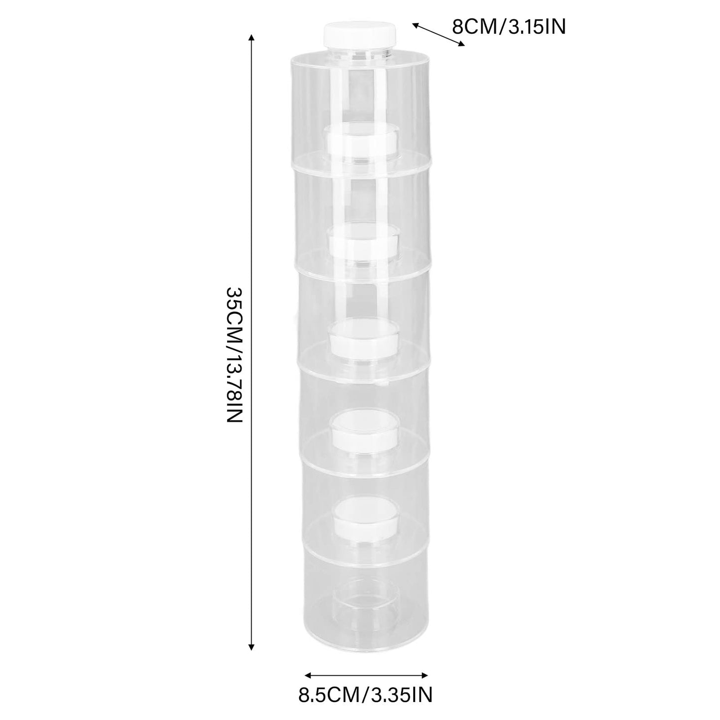 AYNEFY 6 Pcs Stackable Pot,Transparent Tower Seasoning Bottle Storage Container Kitchen Seasonings Jars Salt Storage Box Organizer