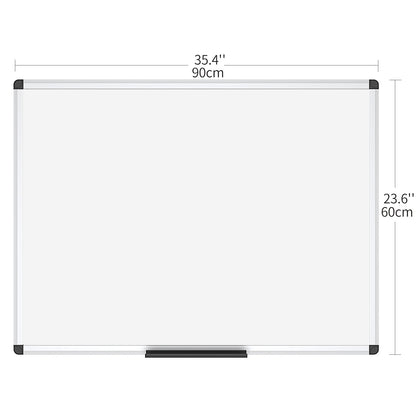 VIZ-PRO Magnetic Whiteboard Silver Aluminium Frame, W90xH60CM