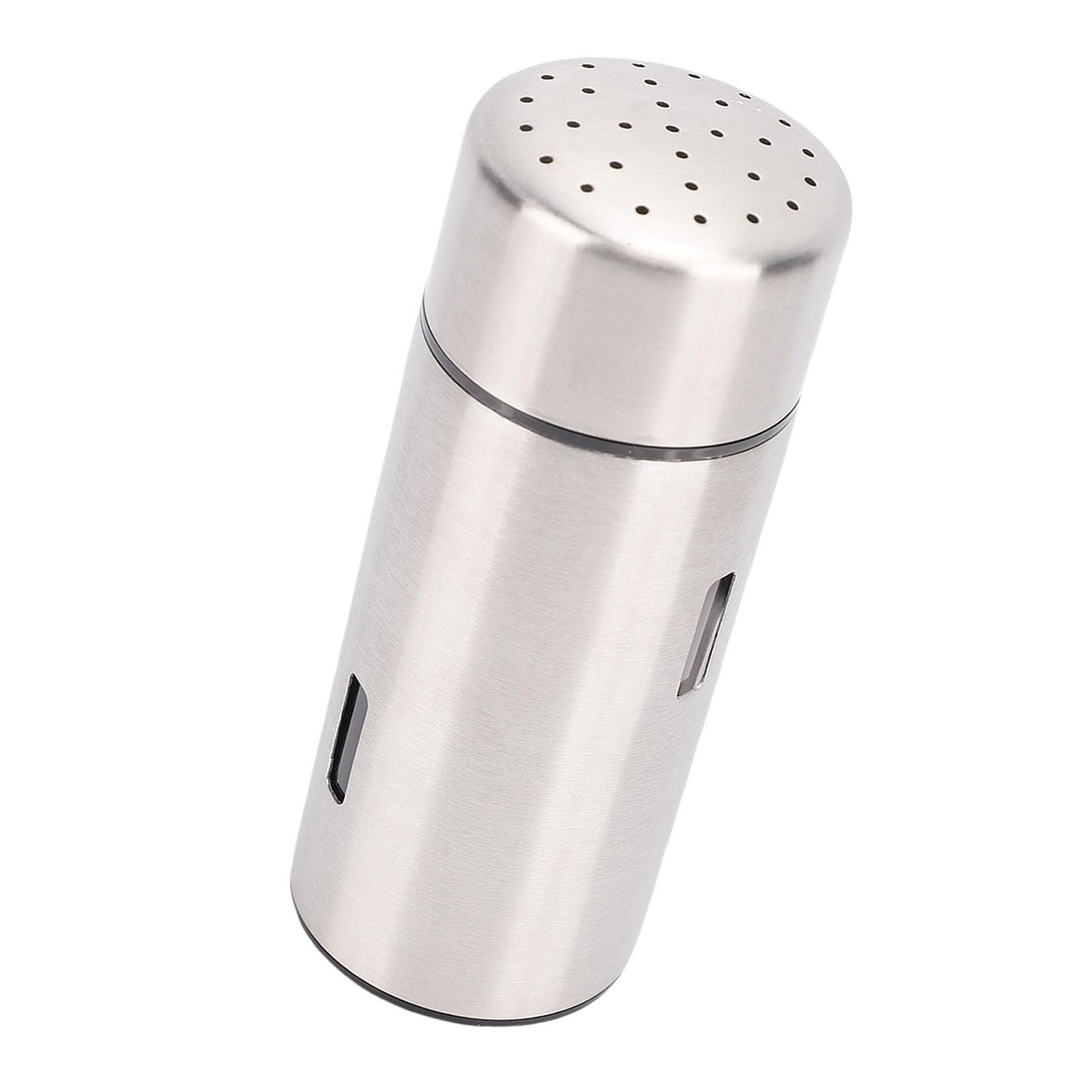 Focket Salt Shaker, 304 Stainless Steel Rust Proof Multifunctional Condiment Shaker, Seasoning with Airtight Lid for Kitchen Cooking Grilling Picnic (Small Holes)