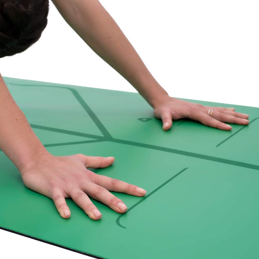 Liforme Original Yoga Mat – Free Yoga Bag Included - Patented Alignment System, Warrior-like Grip, Non-slip, Eco-friendly, sweat-resistant, long, wide, 4.2mm thick mat for comfort