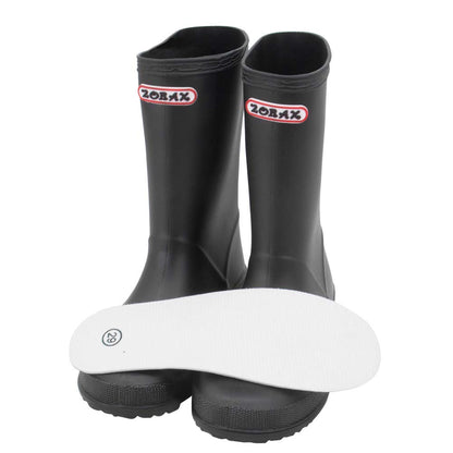 Zorax - UK3 Adult - EU34 - Black Girls Boys Waterproof Non-Slip Kids Motorbike Rain Boots Kids Rain Shoes Wellies Unisex Children Wellington Boots