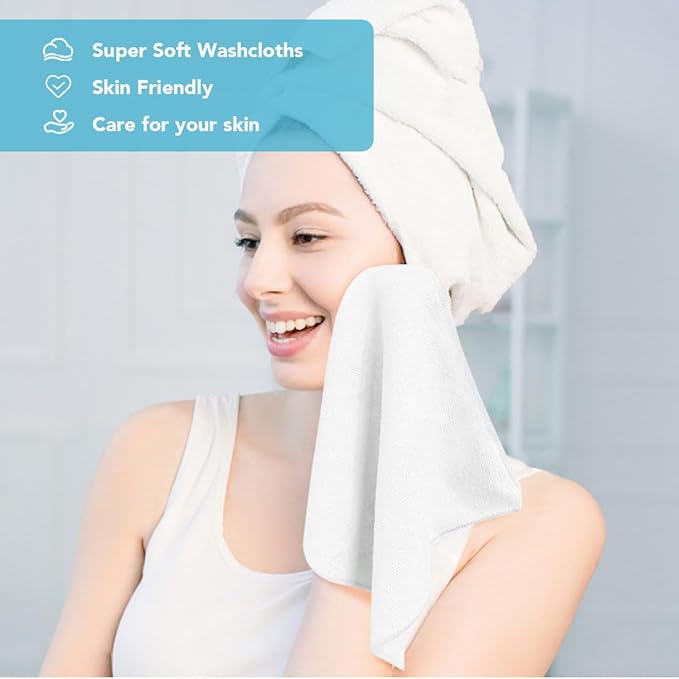 Orighty Wash Cloths Bulk Towels Set 200 Pack, Highly Absorbent and Soft Feel