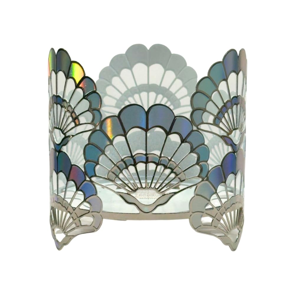 Bath & Body Works OPALESCENT Seashells – Coastal Decorative Metal Sleeve – Fits Standard 3-Wick Candles