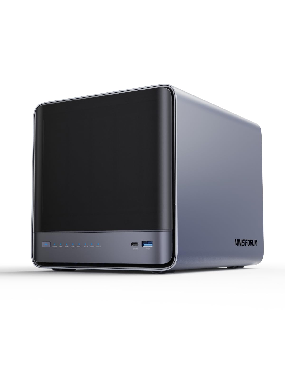 MINISFORUM N5 Air 5-Bay Desktop NAS, AMD Ryzen 7 255(8C/16T) CPU, Barebone, 64GB SSD, 1x 10GbE, 1x 5GbE, 2x USB4(8K), 8K HDMI, OCuLink, 3x M.2 Slots, PCIe x16 Slot, Network Attached Storage (Diskless)
