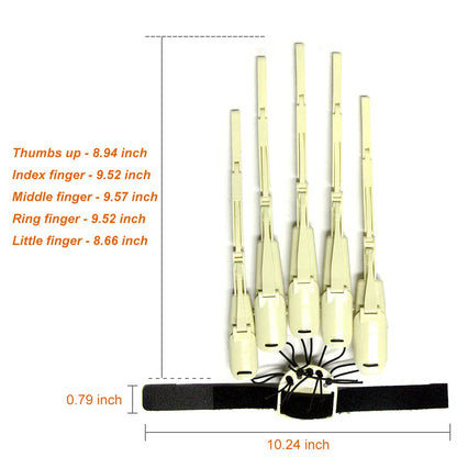 Magoog Halloween Articulated Fingers with Gloves, Articulated Finger Extensions, Scary Skeleton Bone Claw Hand, 3D Printed Novelty Props for Cosplay, Fits Most Fingers Sizes, White