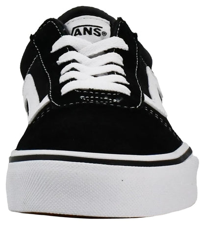 Mens Vans Size 9, Ward Sneaker Black & White Suede Canvas Lace Up Shoes, Low Top Men's Trainers, Lightweight Sports Shoes by Vans Active Wear Range (9 UK)