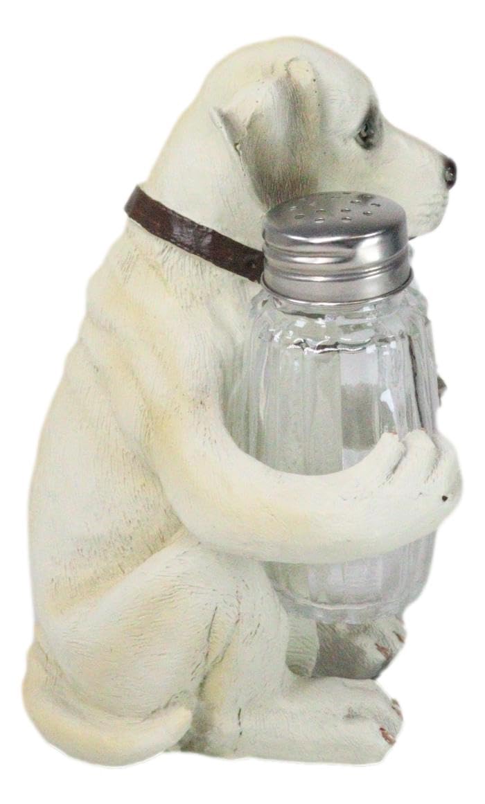 Ebros Pup And Spice Cute Wide Eyed Labrador Puppy Dog Hugging Glass Salt And Pepper Shakers Holder Figurine Whimsical Cartoon Pet Fawn Labradors Decor Statue