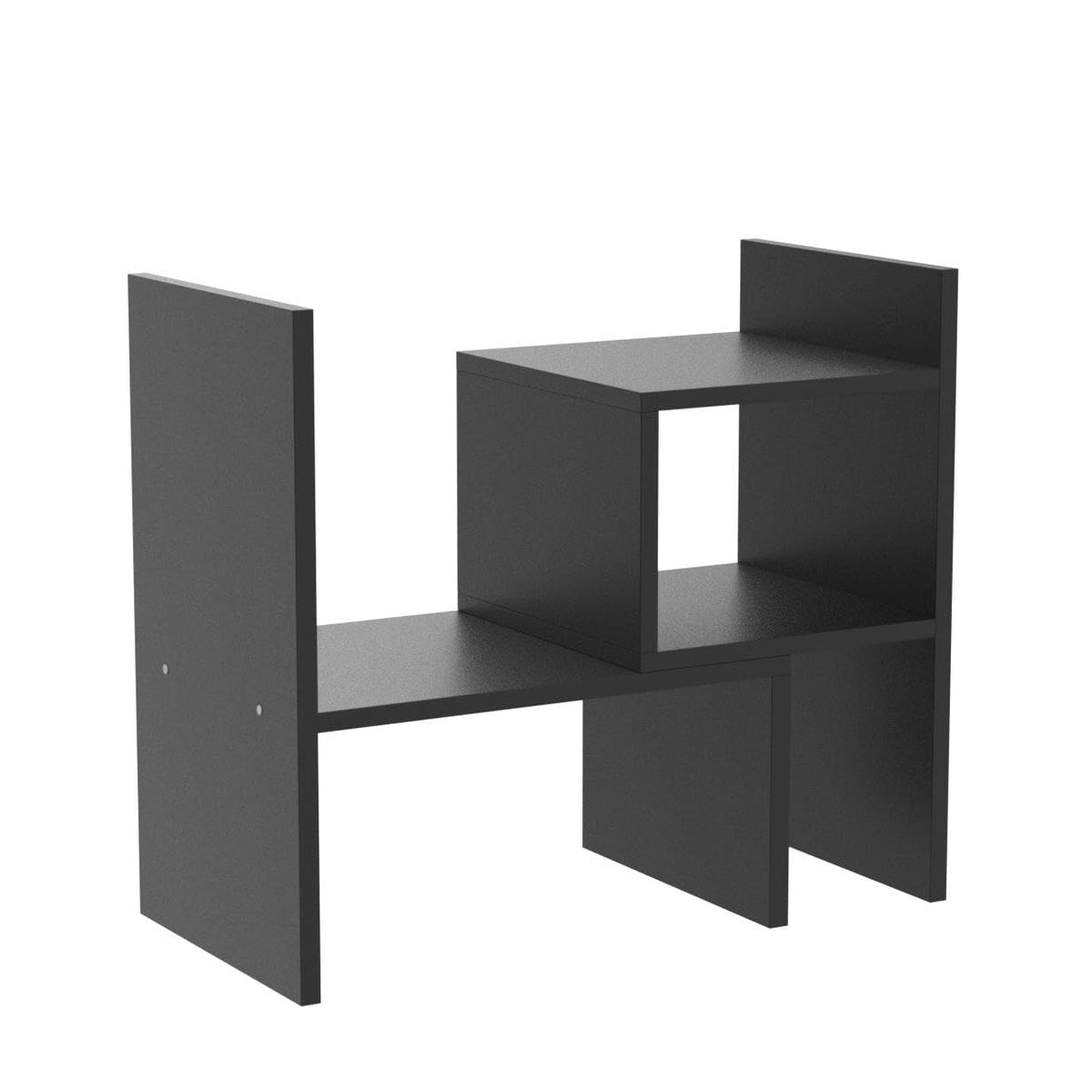 Jerry & Maggie Desktop Organizer Office Storage Rack Adjustable Wood Display Shelf, Birthday Gifts Toy Home Decor Free Style Rotation Display True Natural Stand Shelf (Black)
