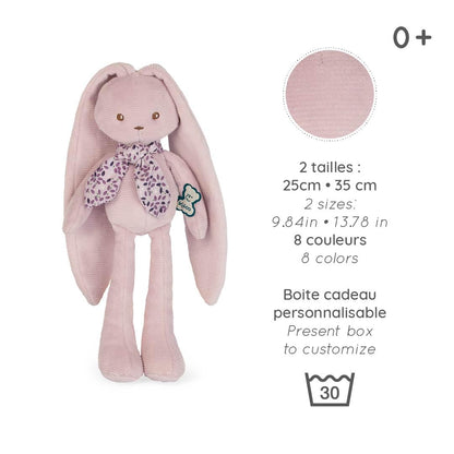 Kaloo - Lapinoo - Rabbit Doll - Baby’s Bi-Material Jersey & Knit Fabric Toy - 9.8"/25 cm - Pink Colour - Ultra-Soft materials - Gift Box - K972202