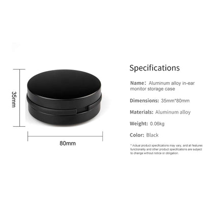 Universal Earbuds Case Mini Storage Hard Earphone Case Protective Waterproof Aluminum Alloy Housing for TRN V80 V10 V20 V60 V90 KZ AS10 Portable Travel Carrying Cases (No Logo)
