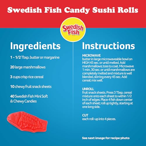 SWEDISH FISH Mini Soft & Chewy Candy, Bulk Candy, 24 - 2 oz Bags