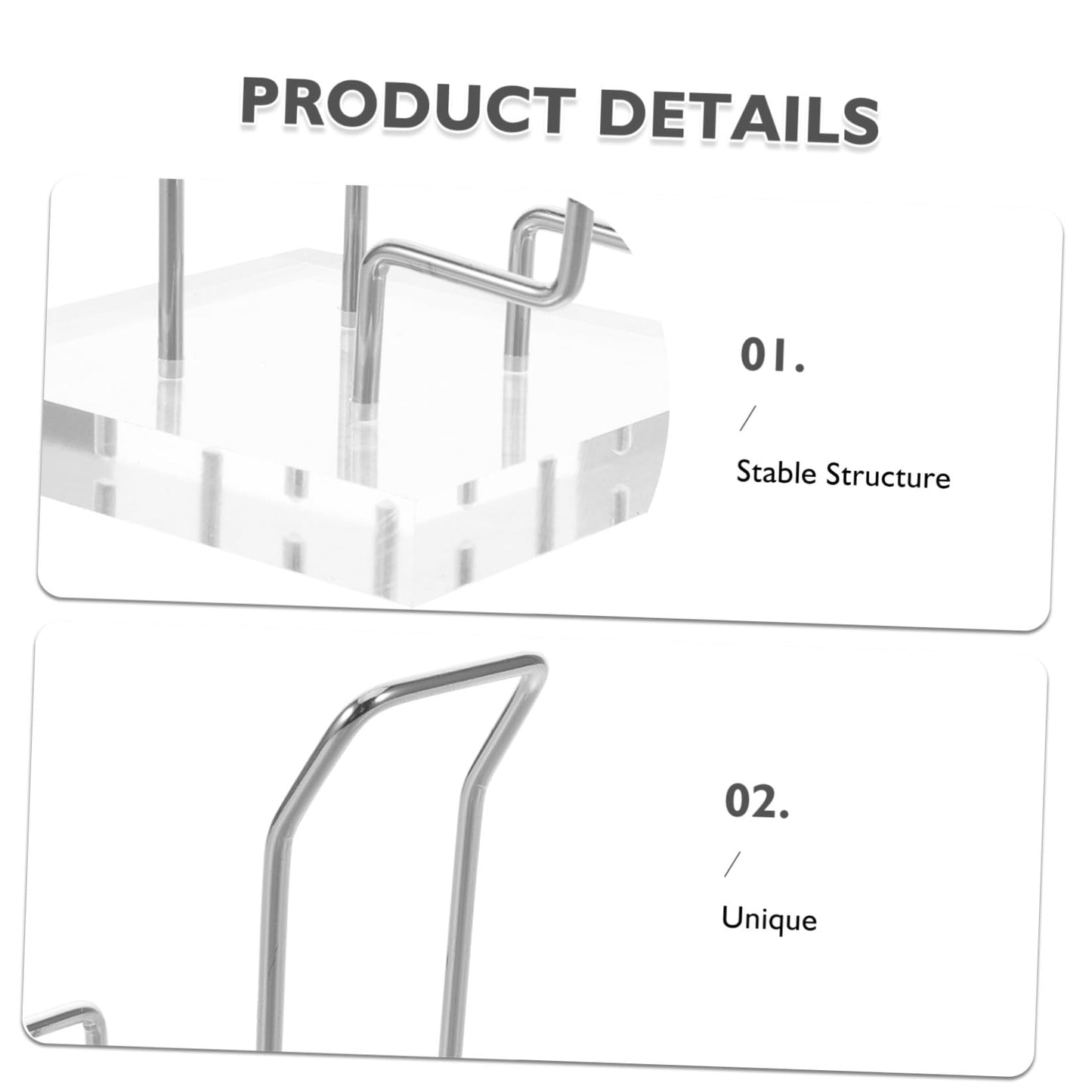 Sosoport Acrylic Crystal Mineral Display Shelf Large Acrylic Display Rack with Silver Iron Frame for Retail Store Office Party Decoration