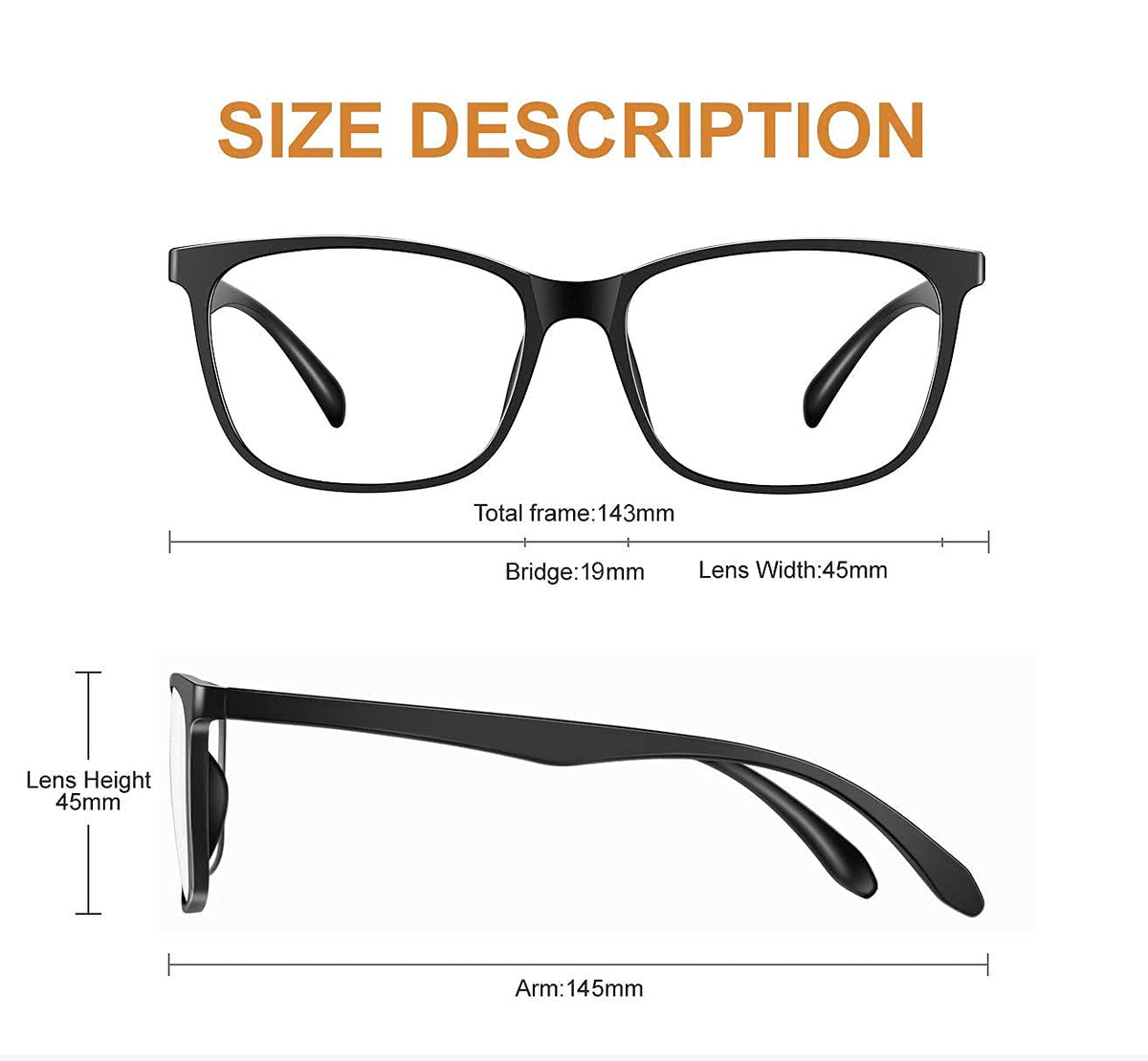Tanlys 2 Pack Blue Light Blocking Glasses for Computer Eye Strain [Dry Eye & Sour Eye], Anti UV Reduce Headache Lightweight Classic Bluelight Blocker Glasses Men Women (Black Clear)