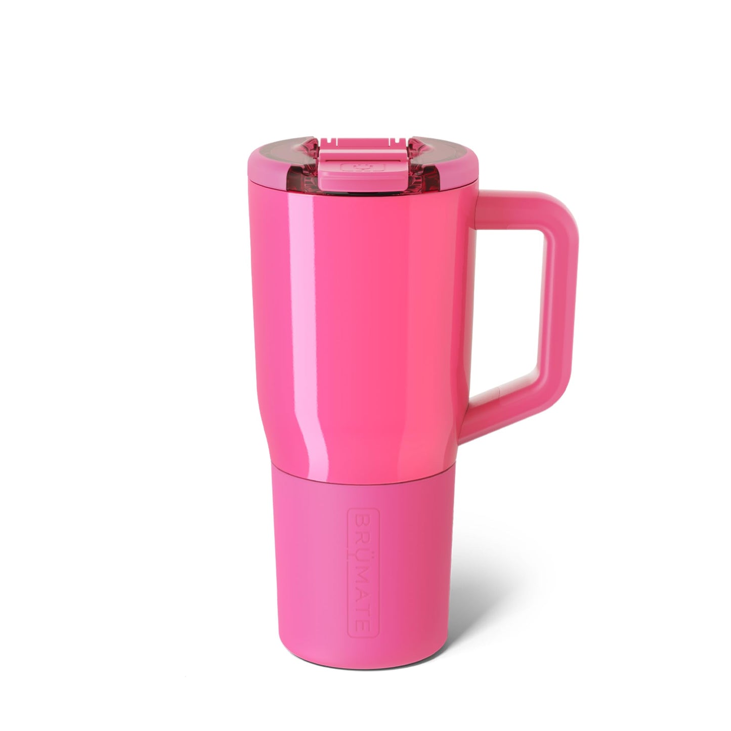 BrüMate Müv - 25oz 100% Leak Proof Insulated Coffee Mug with Handle & Lid - Stainless Steel Coffee Travel Mug - Double Walled Coffee Cup (Neon Pink)