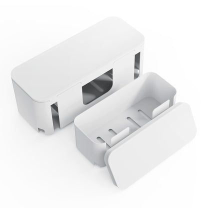 Power Strip Cover Box - Hide Power Strip for TVs and Computers, Electrically Safe Cord Organizer Box, Cord Box Crafted from Durable ABS Material (2pack,White)