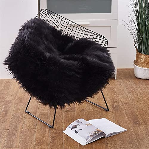 Faux Fake Fur Long Pile Luxury Shaggy/Craft, Sewing, Cosplay, Costume, Decorations / 60" Wide/Sold by The Yard (Black, 58" W x 36" L / 1 Yard)