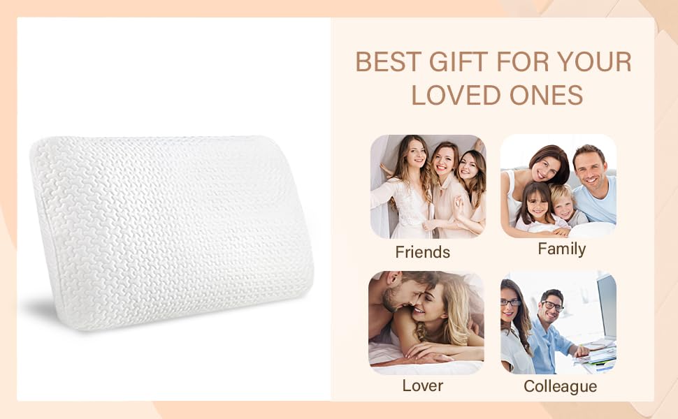 BDTFO High Density Memory Foam Pillow | Classic Support For Neck Shoulder Pain, Ergonomic Orthopedic Cervical Pillow for Sleeping, Removable, Machine Washable Cover