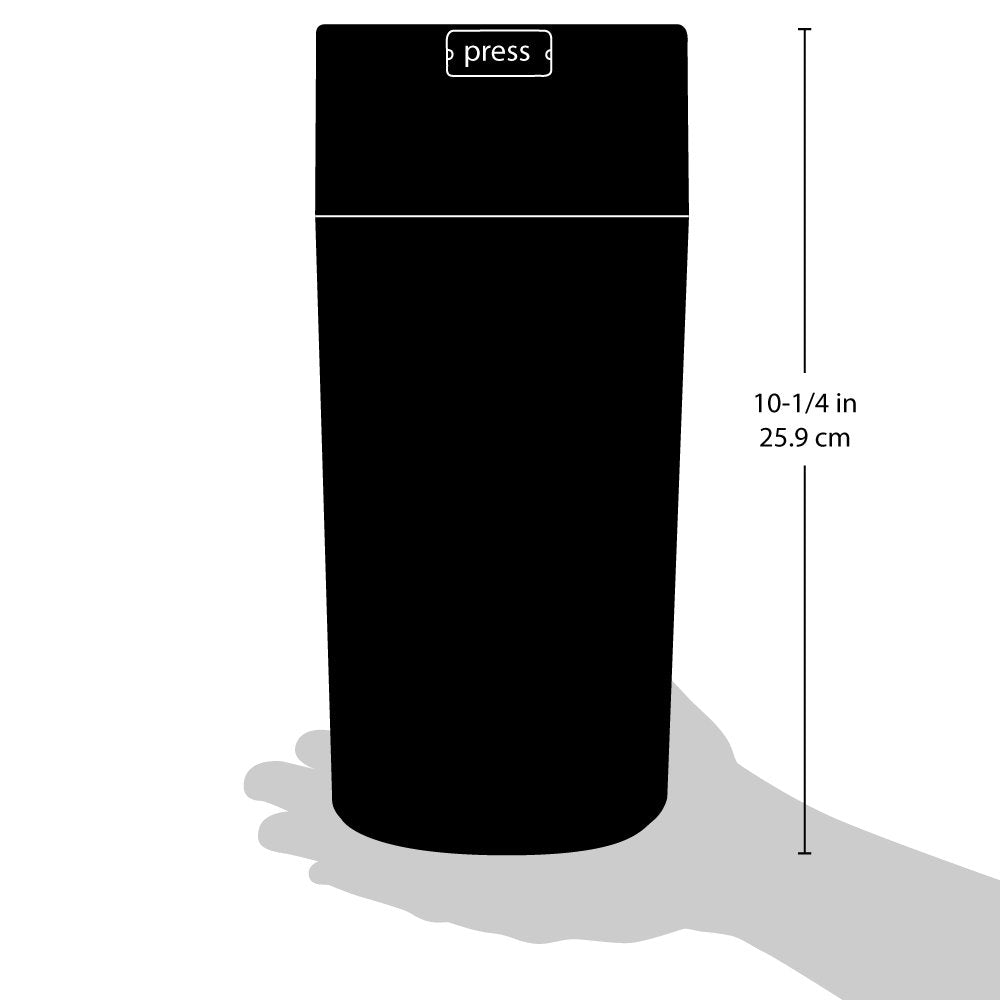 Tightvac 5 to 24 Ounces Airtight Storage Container - Multi-use Vacuum Seal for Coffee Beans, Grounds, Herbs, Tea, Spices and Dry Goods, Patented Airtight Container, Black