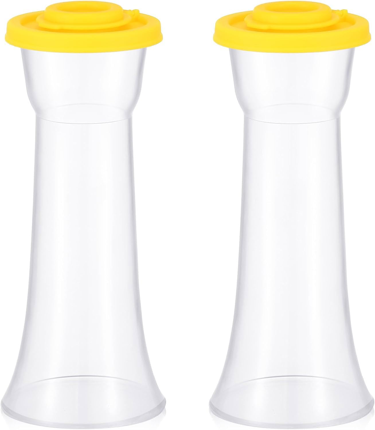 2 plastic salt and pepper bottles with lids, moisture-proof salt and pepper containers,salt shaker， camping, family dining, Christmas kitchen gifts(Yellow)