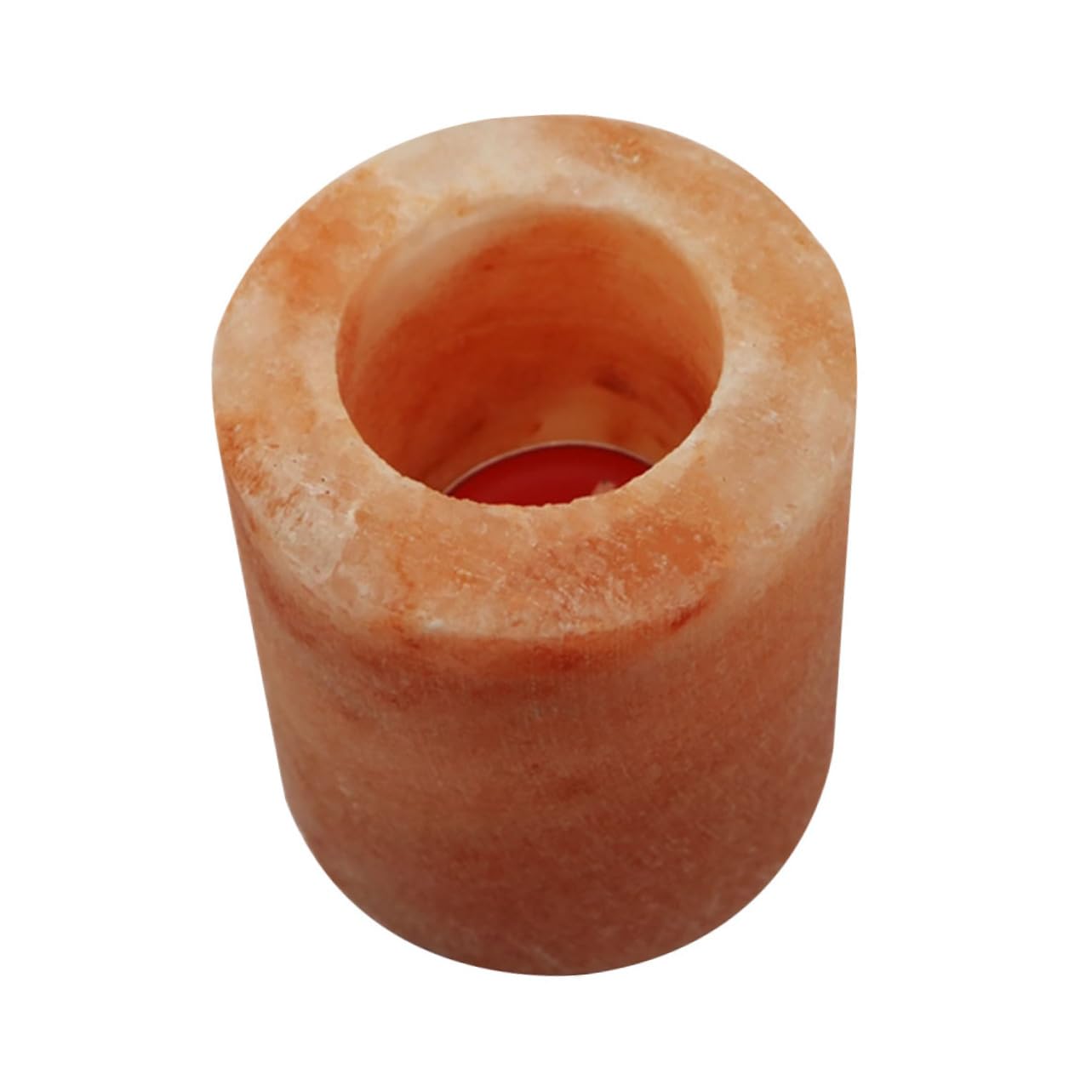 VOSAREA 2pcs Himalayan Salt Candle Holder Decorative Desktop Ornament for Living Room Unique Pattern Design for Dining Table Office Decor Cozy Home Accent