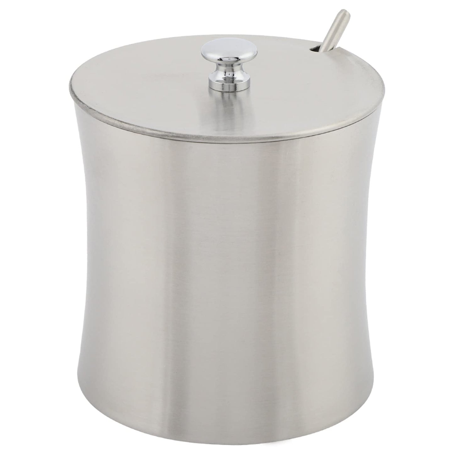 Oumefar Sugar Bowl Stainless Steel Jar Salt Pot Condiment Pot with Lid and Serving Spoons Kitchen Seasoning Container for Home Kitchen Restaurant