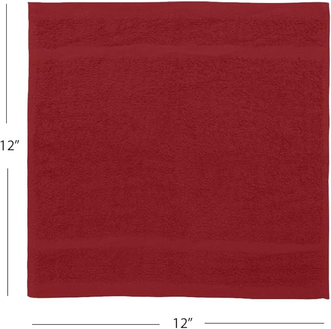 Avalon Towels Cotton Washcloths – Size 12x12 Inches, 100% Ring Spun Cotton