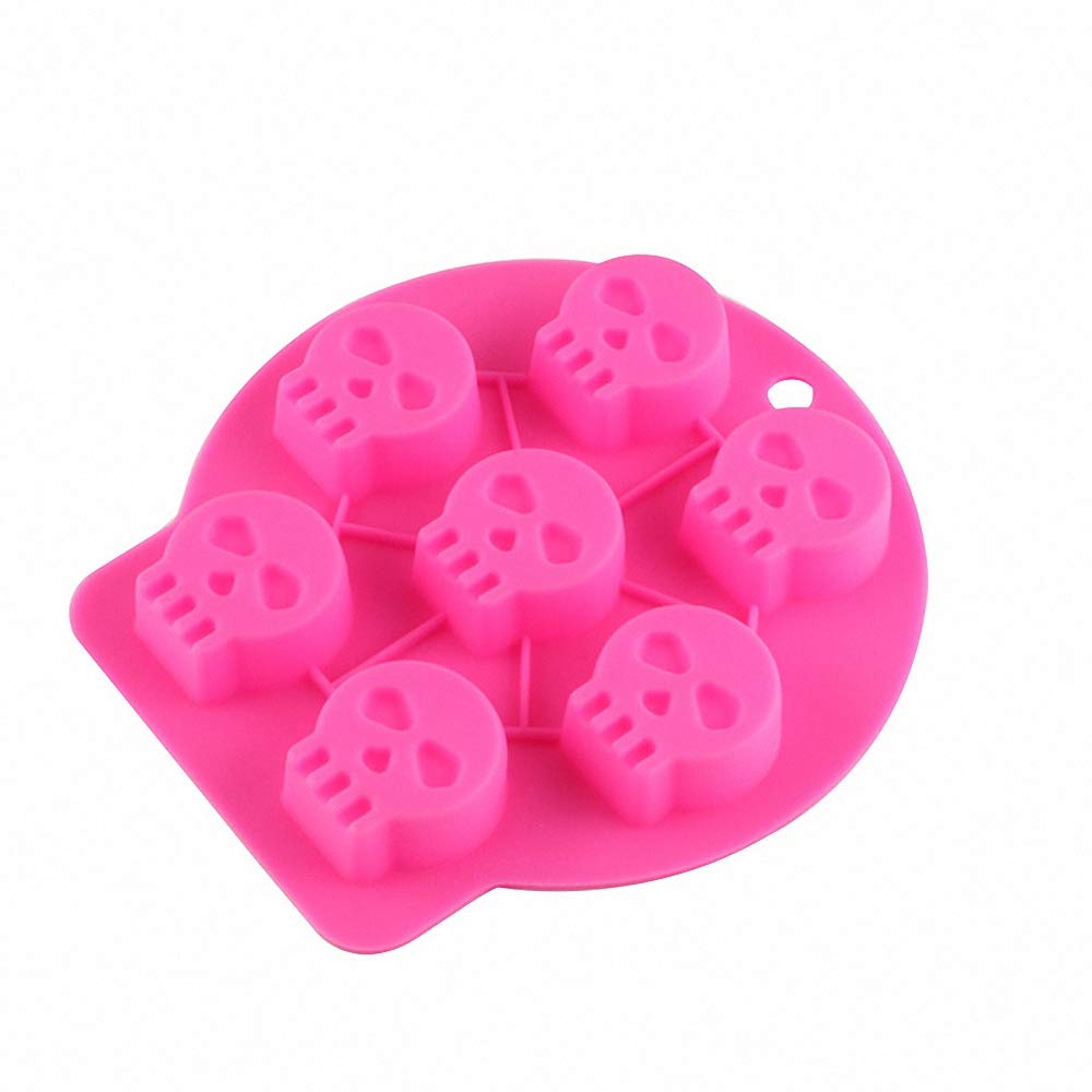 MoldFun 4pc/set Halloween Skull Bat Witch Ghost Shape Silicone Mold Tray for Chocolate Candy Gummy Ice Cube Jello Jelly Cake Mini Soap Wax Crayon Melt