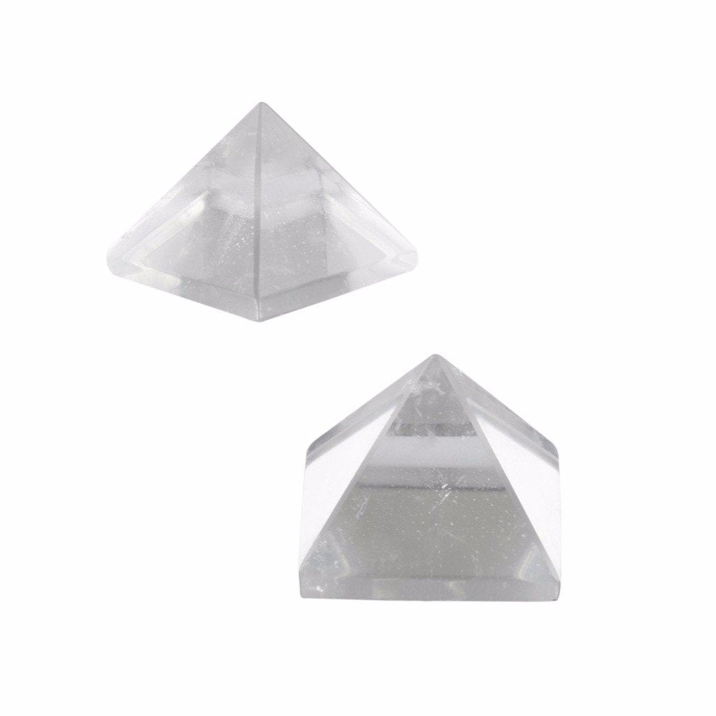 Rockcloud Healing Crystal Rock Quartz Pyramid Metaphysical Natural Gemstone Figurine(Pack of 2)