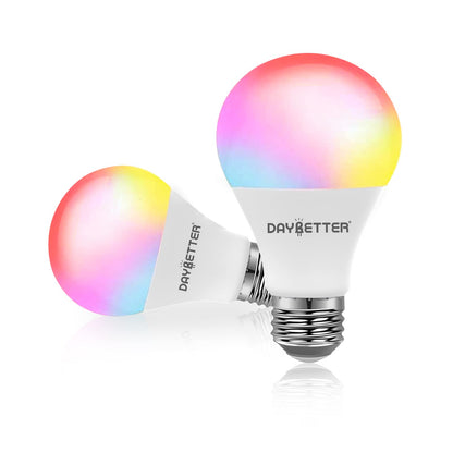 DAYBETTER Smart Light Bulbs, Alexa Light Bulb, WiFi Light Bulbs, RGBCW Color Changing Light Bulb A19 9W 800LM, Smart Bulbs that Work with Alexa & Google Assistant, 2.4Ghz only, No Hub Required,10 Pack