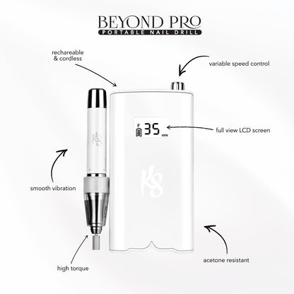 Kiara Sky Beyond Pro Nail Drill | Portable, Rechargeable & Cordles | Pink