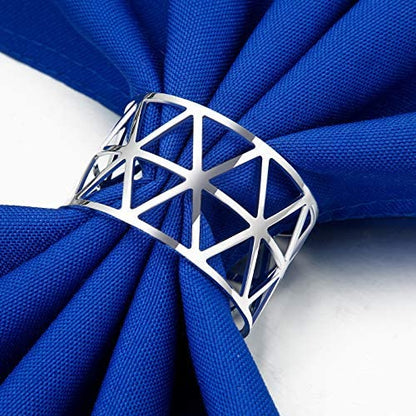 Patelai 12 Pieces Silver Napkin Rings Hollow Out Napkin Holders Fall Thanksgiving Christmas Metal Napkins Rings Buckles for Xmas Wedding Party Dinner Table Decor